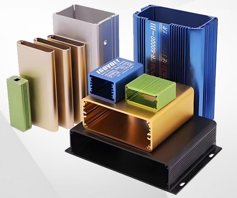 heavy duty cnc machined aluminum industrial enclosure with deep fin heat sink for power conversion systems